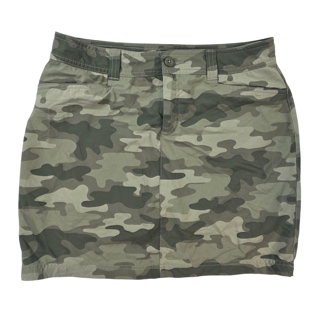 Eddie Bauer Adventurer 2.0 Camo Stretch Skort Green 6 Womens Hiking Mini Skirt